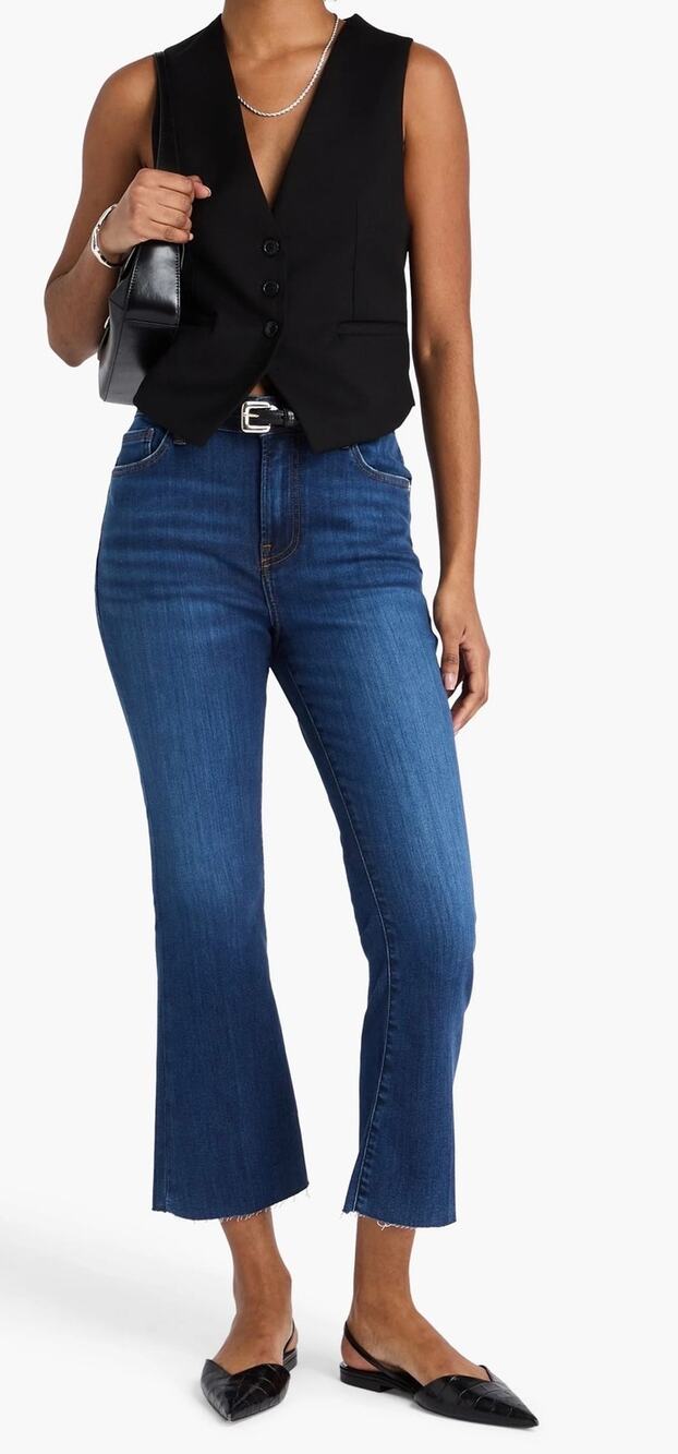 Frame Le Crop Mini Boot Cropped High-Rise Bootcut Jeans size 30